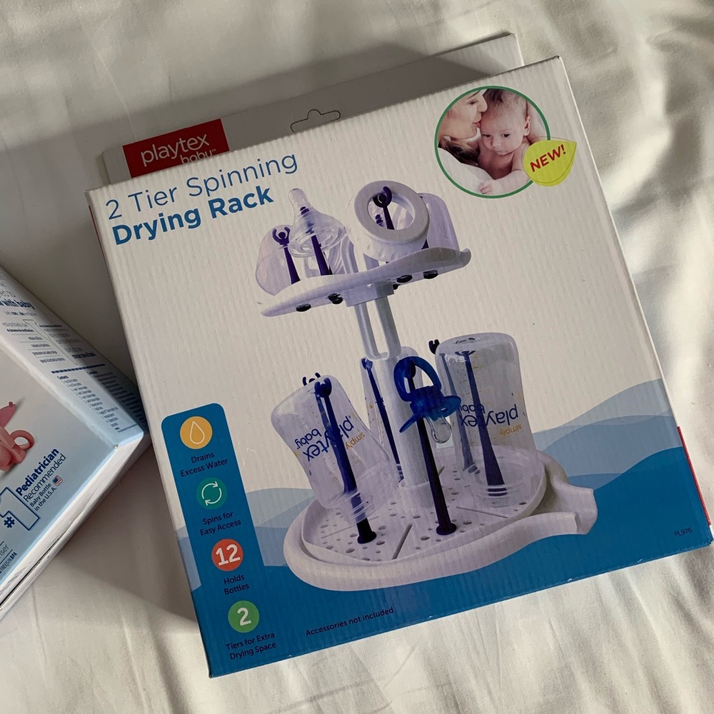 NEW Playtex 2 Tier Spinning Baby Bottle Drying Rack